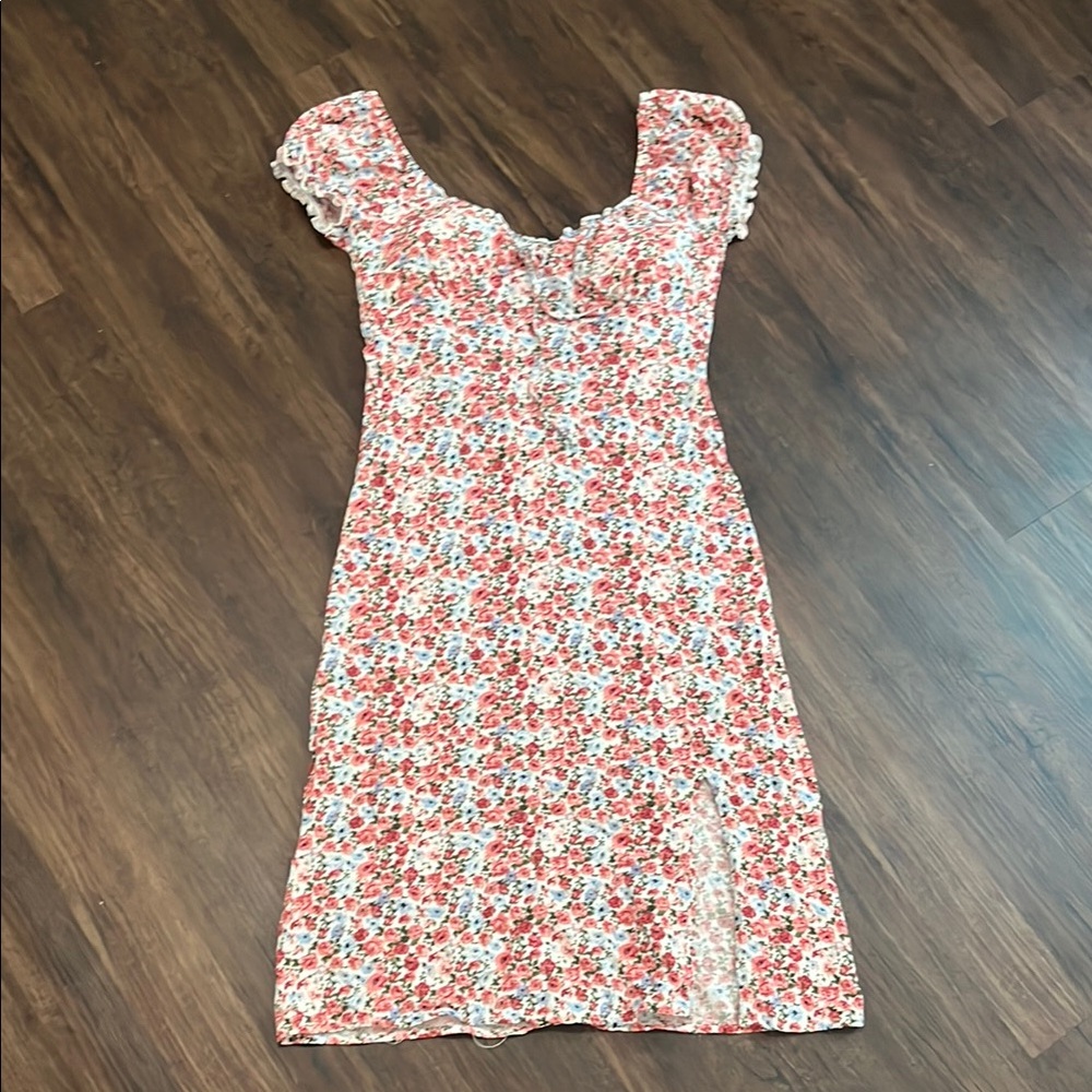 No boundaries milkmaid dress with slit XS